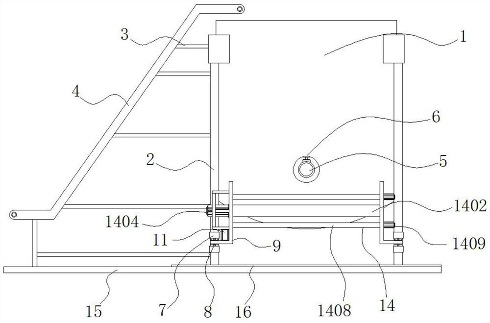 Municipal engineering material integrated machining device with automatic feeding and discharging structure