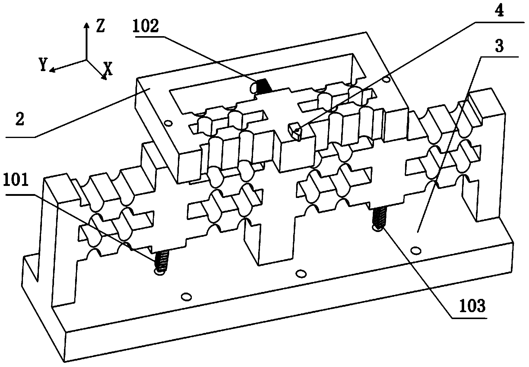 Non-resonant three-dimensional elliptical diamond vibration cutting flexible unit