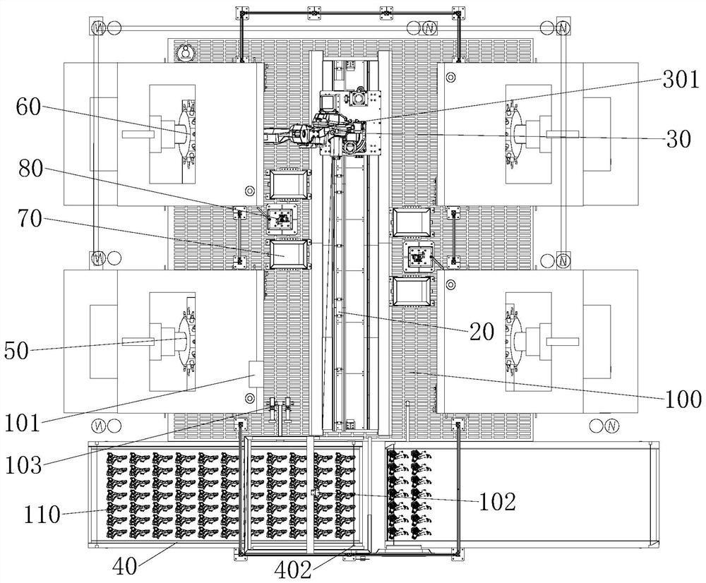 Production line based on visual identity robot