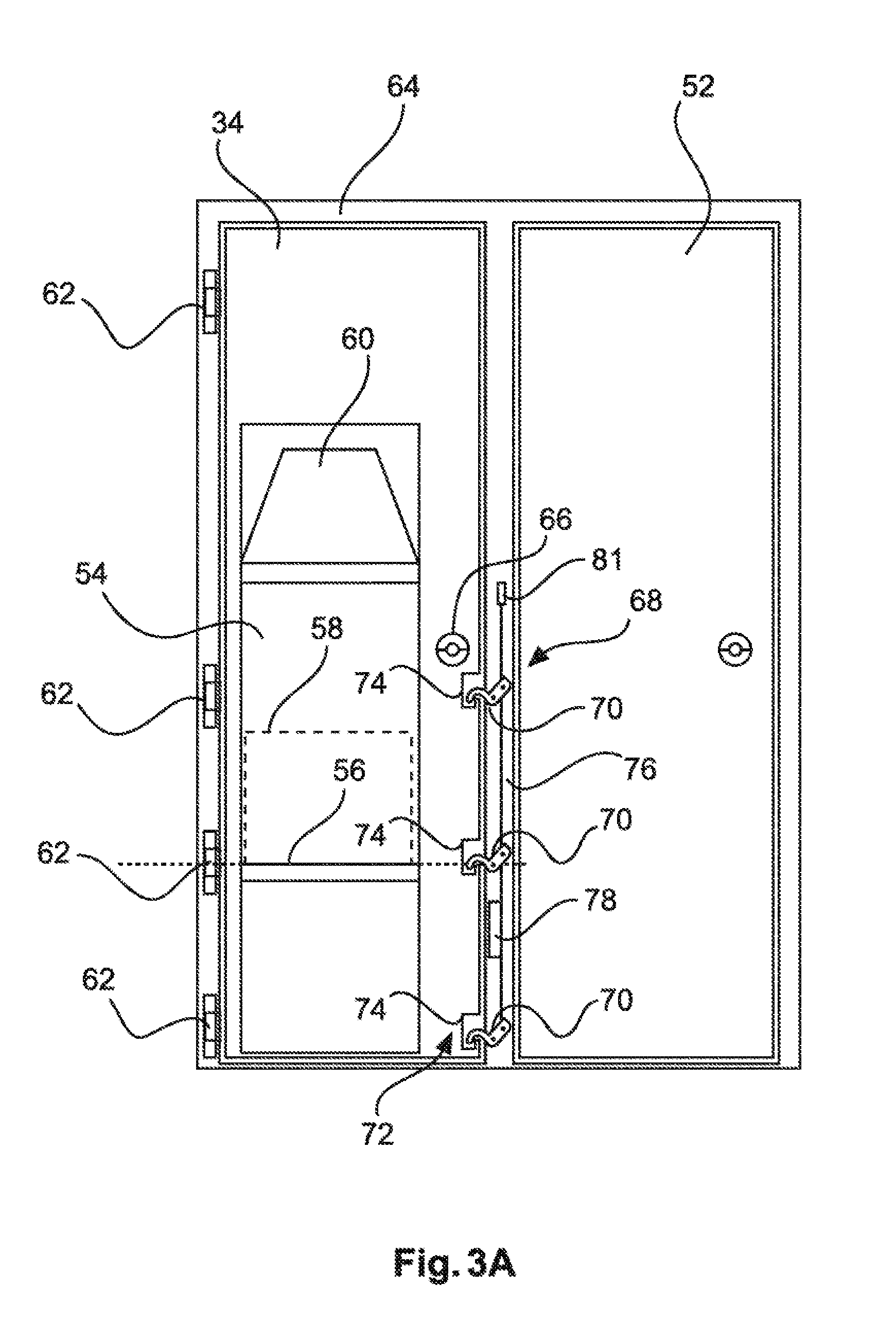 Retaining system for a movable component