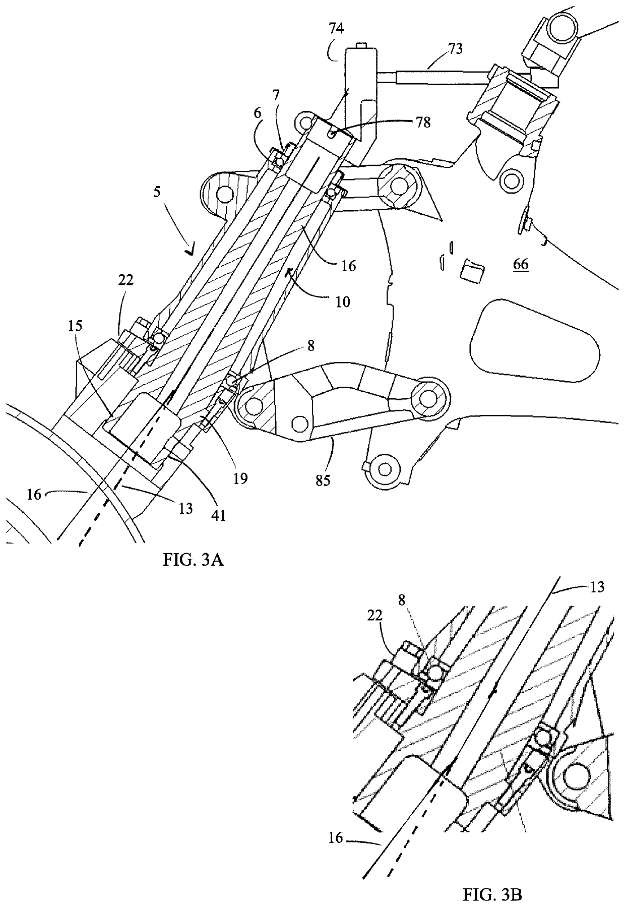 Rake device for a three wheel motorcycle