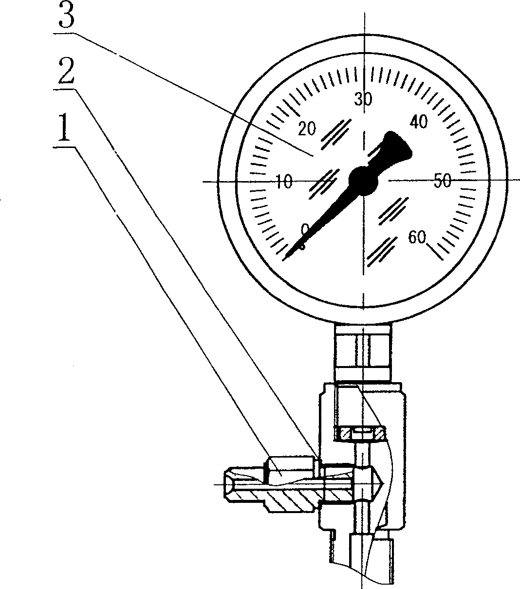 Gravity flow type oil spout mouth detector