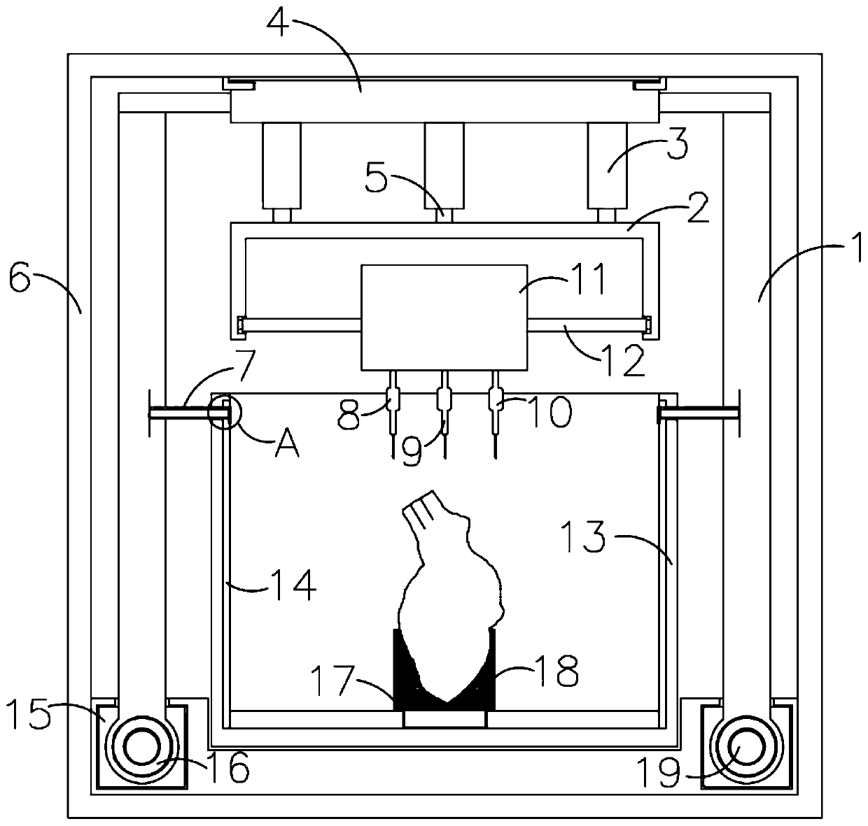 3D (Three Dimensional) printing equipment for printing artificial heart and bionic construction method of artificial heart