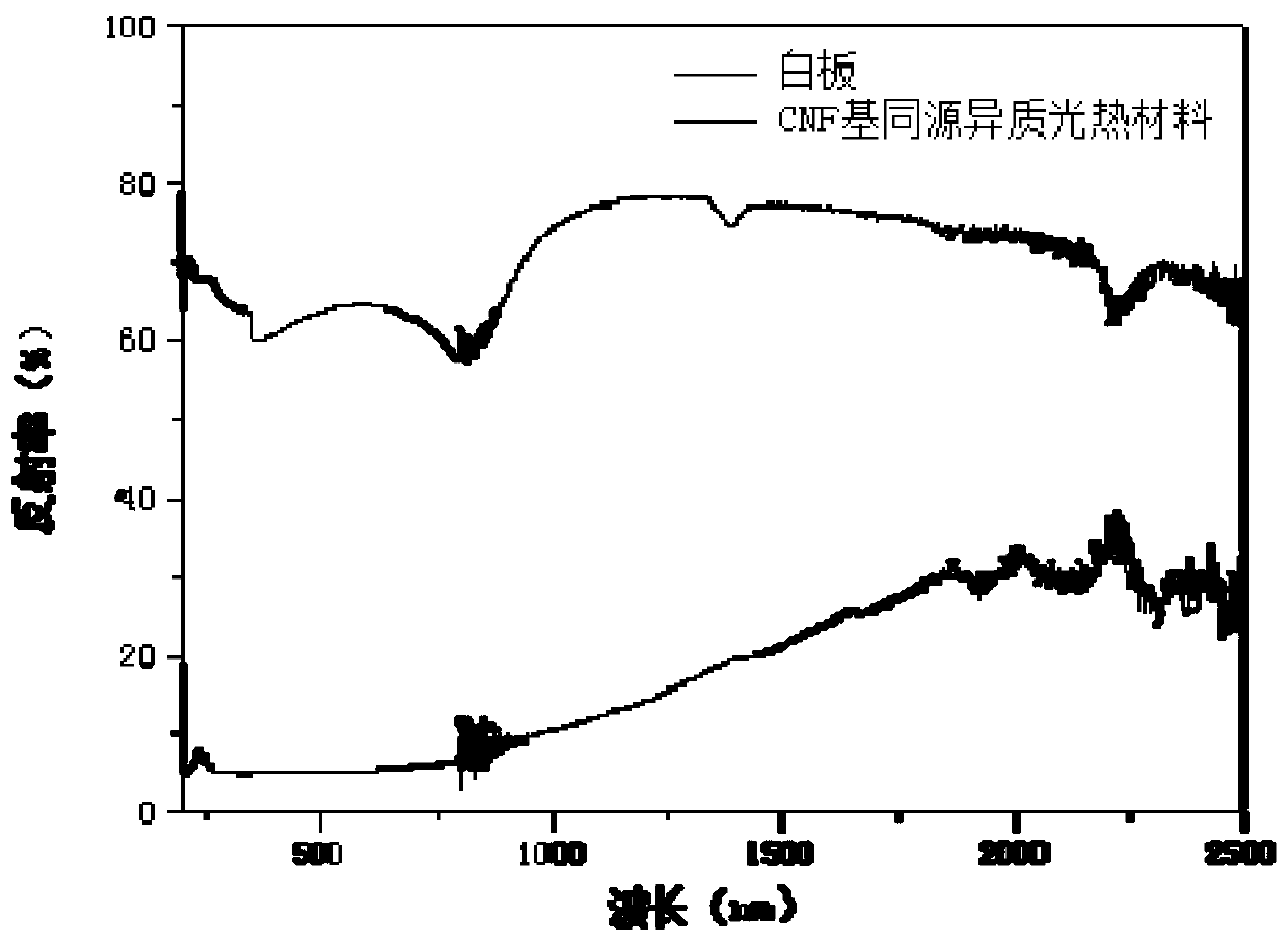 CNF-based homologous heterogeneous photo-thermal material for seawater desalination and preparation method thereof