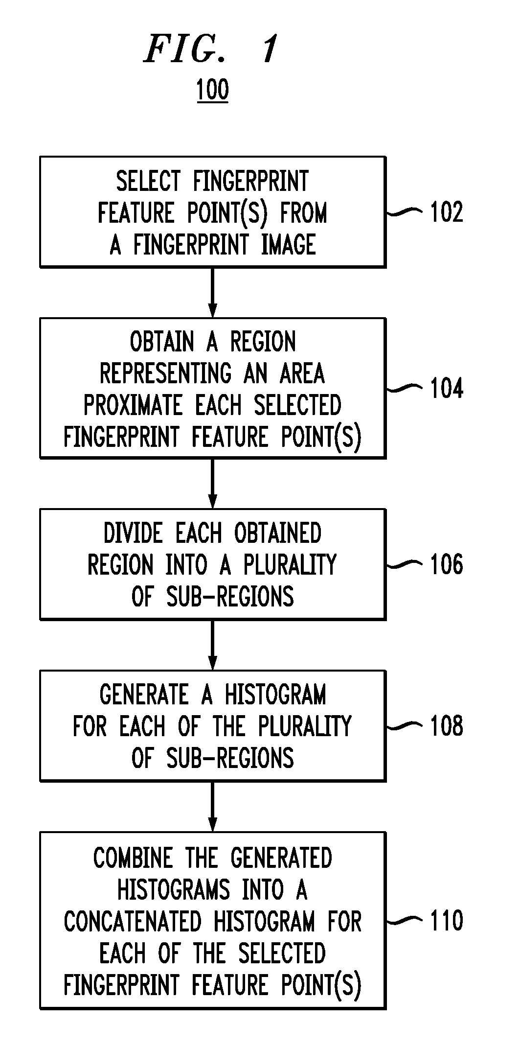 Fingerprint representation using gradient histograms