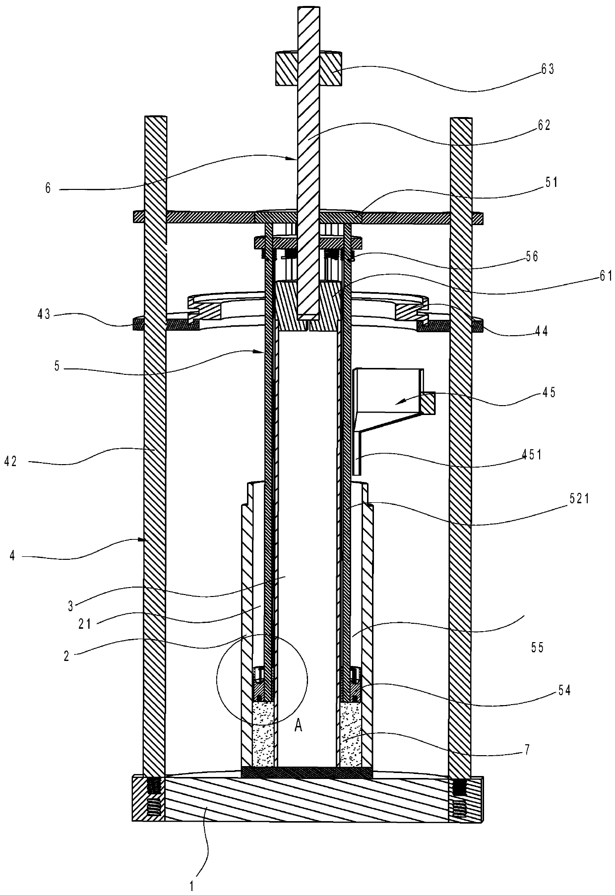 An easy-to-operate sandy soil hollow cylinder sample preparation device and sample preparation method