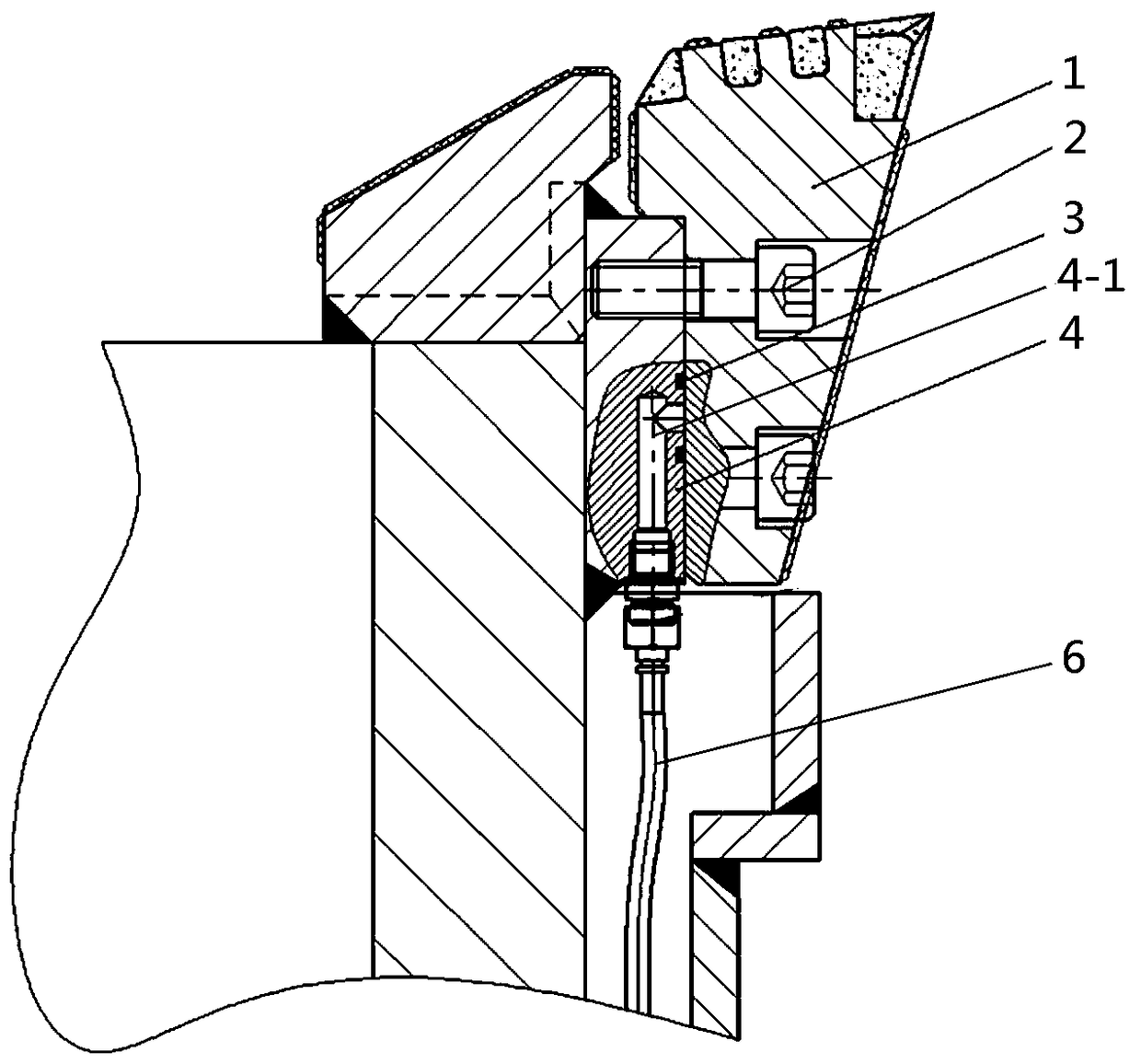 Looseness detecting device for shield cutter head detachable cutter