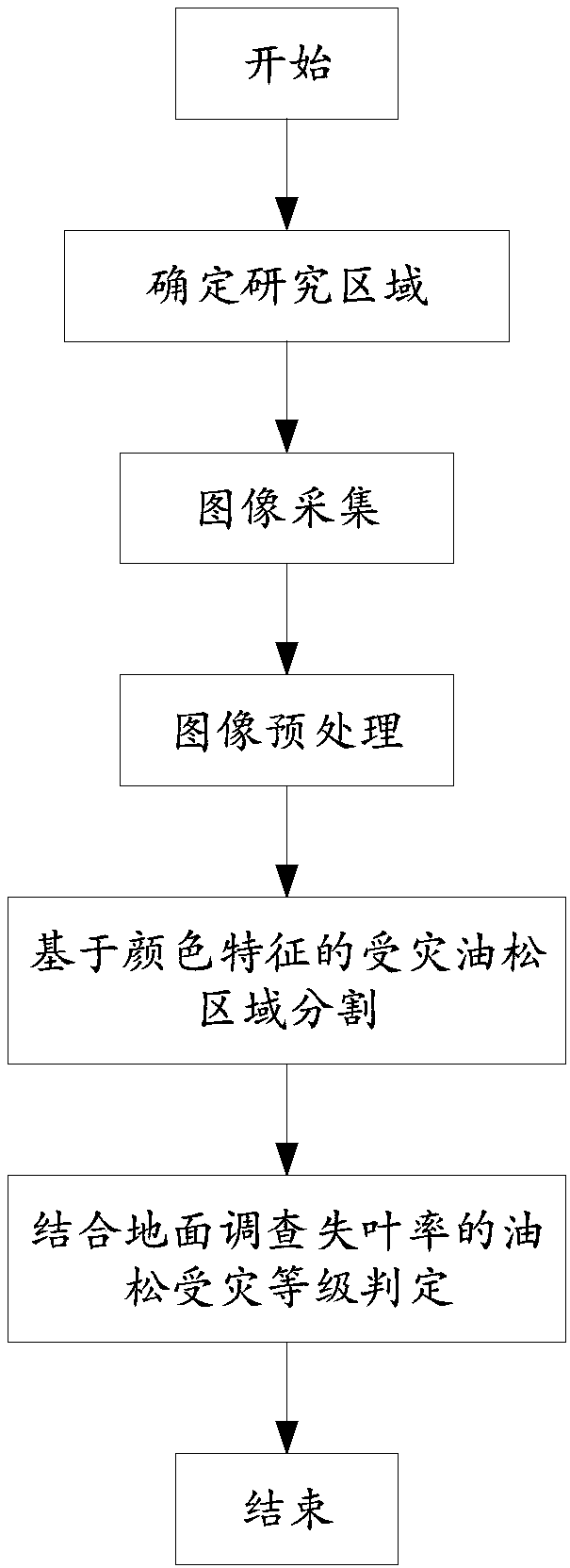 Determination method of disaster-affected grades of Chinese white pines and determination system thereof