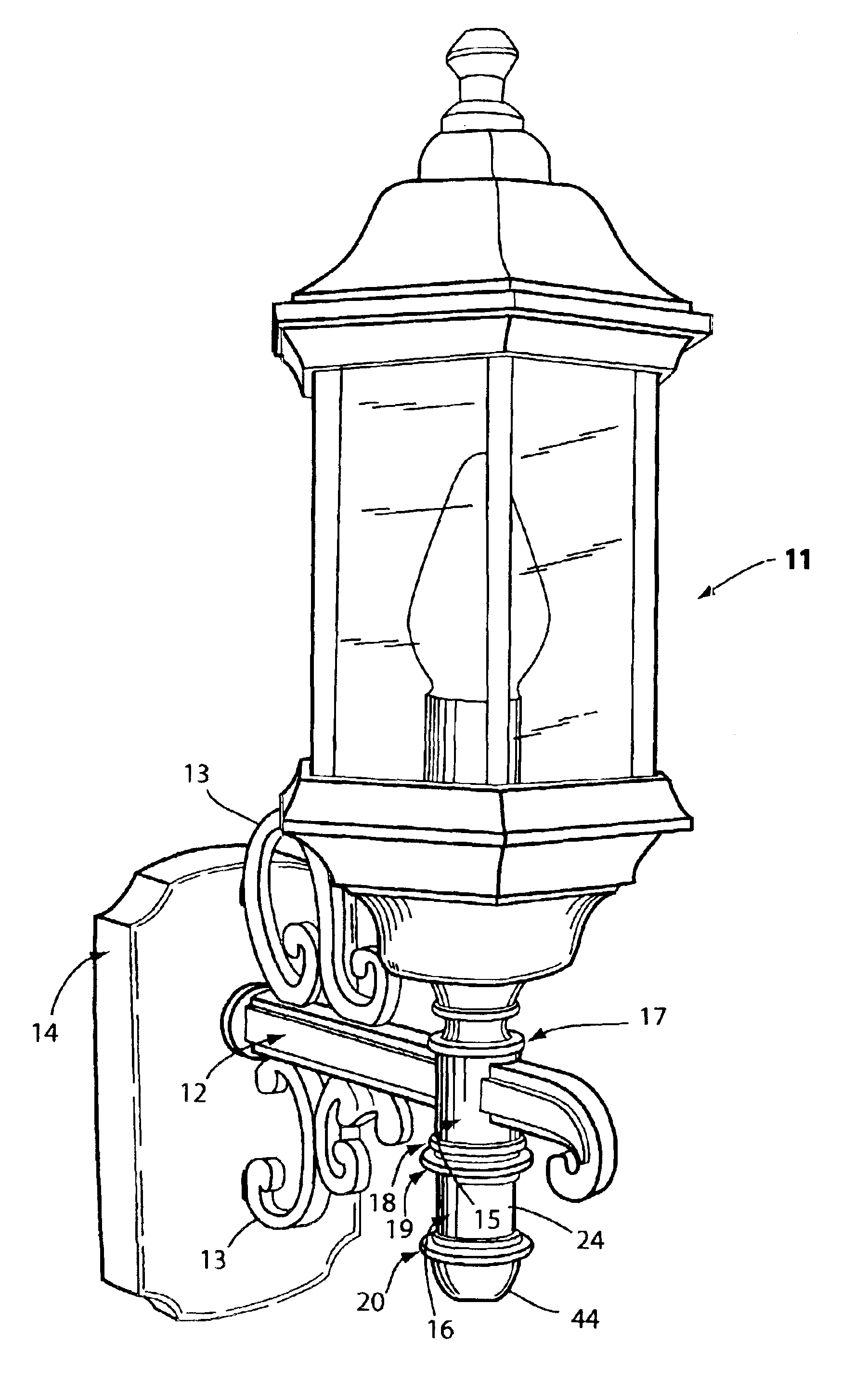 PIR motion detector for a decorative lantern