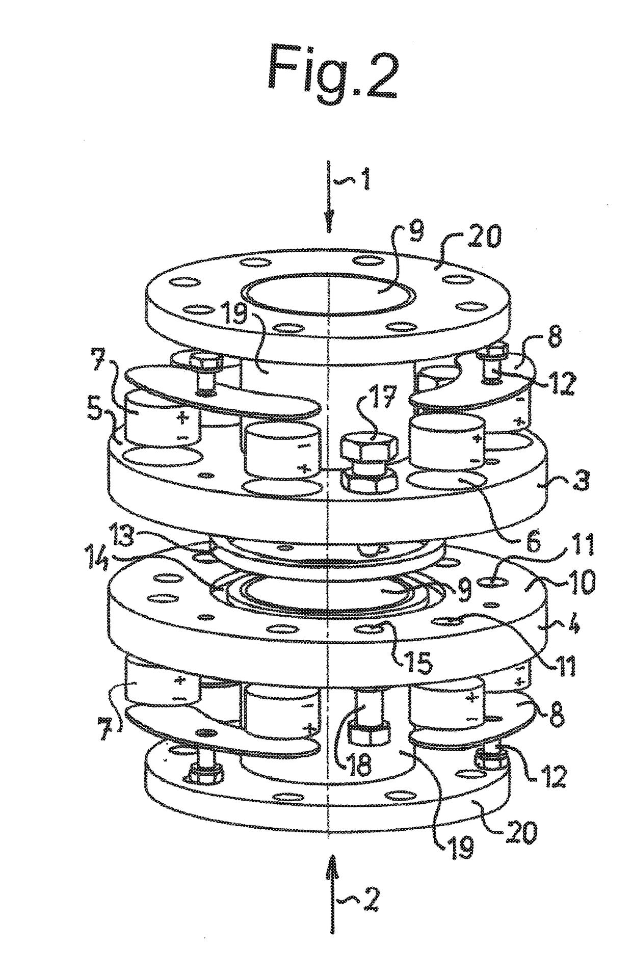 Magnetic connecting member, in particular for pipe flanges