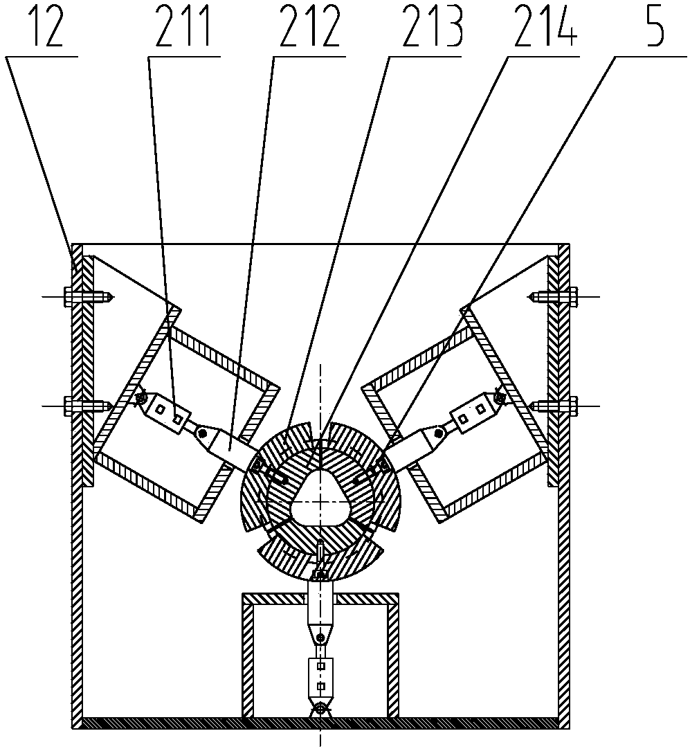 Welding-free triangular arc protruding edge integral drill rod clamping device and machining method thereof