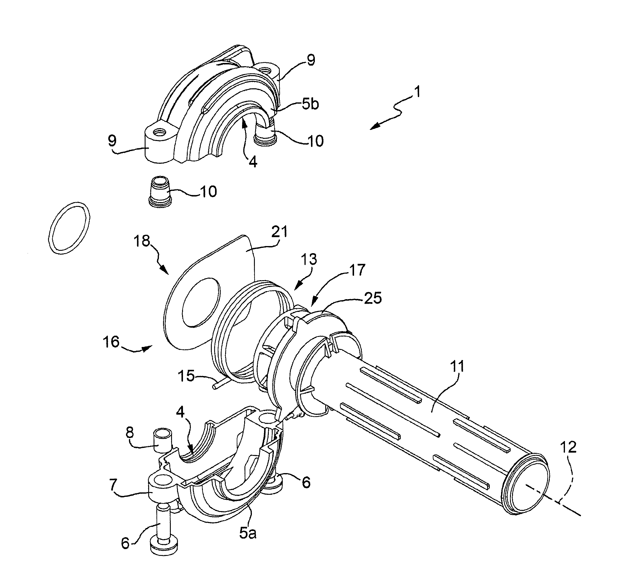 Handle control provided with an angular position sensor