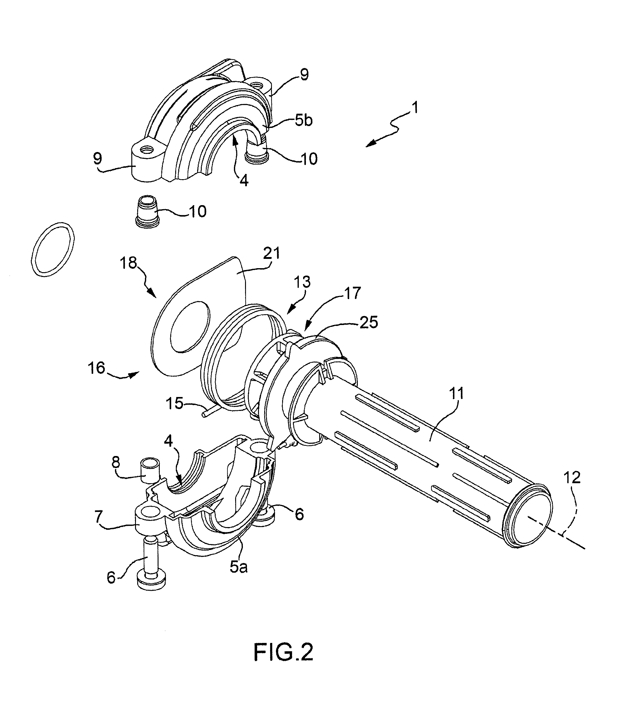 Handle control provided with an angular position sensor