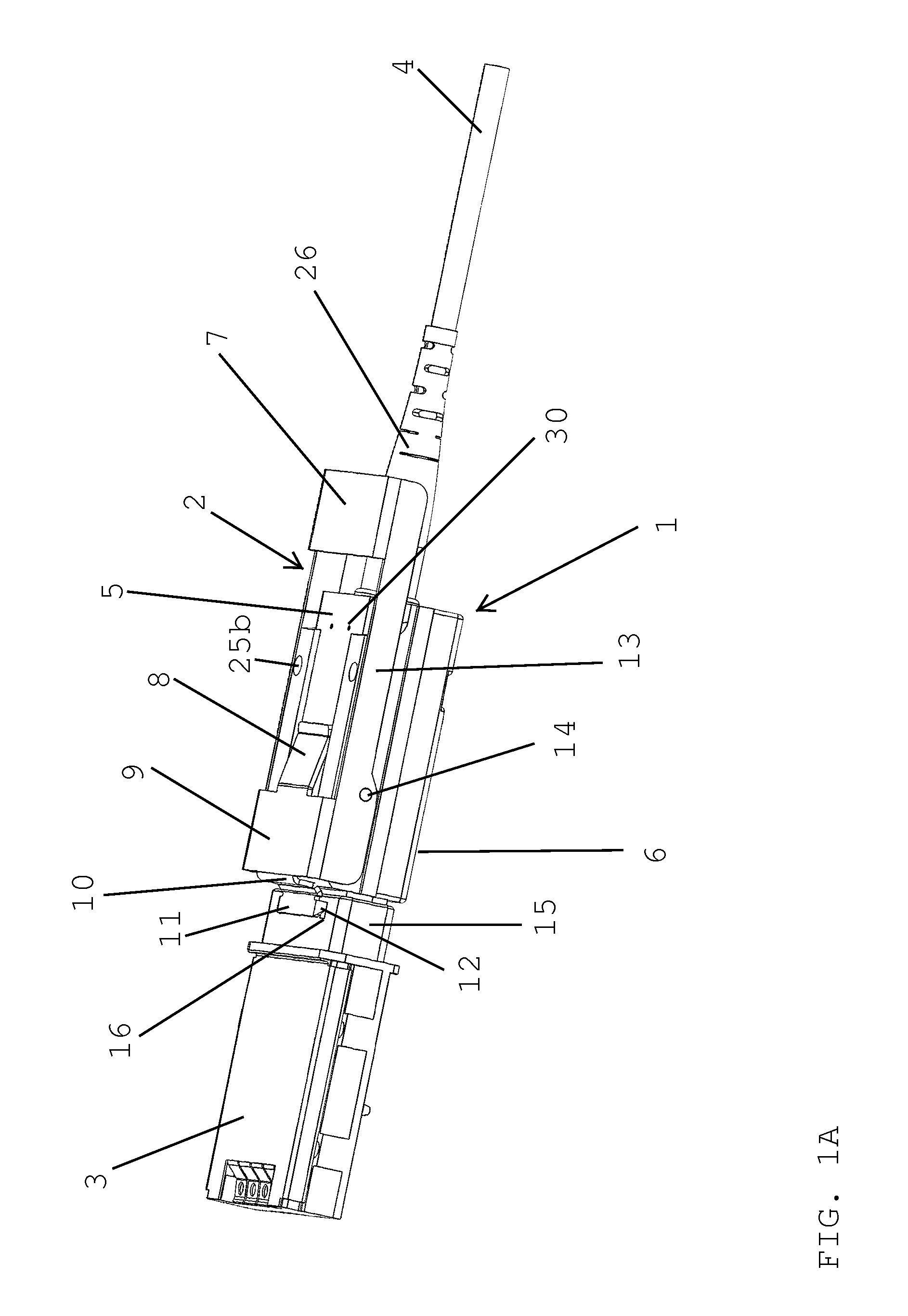 Pivoting latch for cable housing