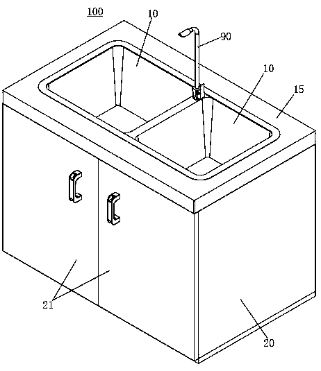 Kitchen wash basin assembly with sterilization and odor removing module