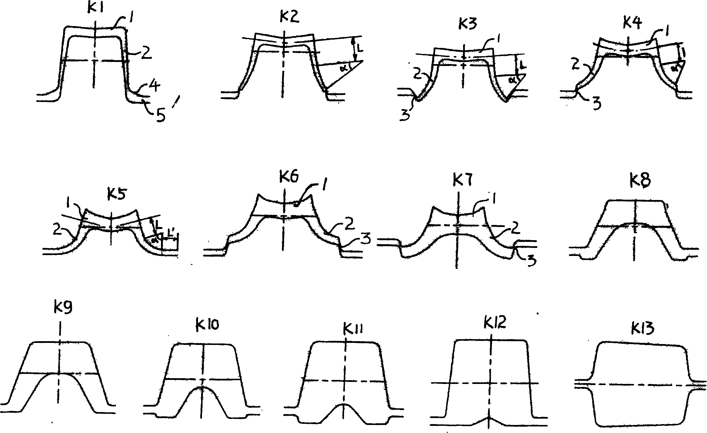 Rolling pass system for deformed channel steel