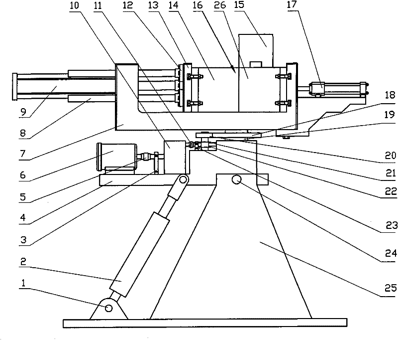 Bidirectional composite deflection tilting gravity casting method and device thereof