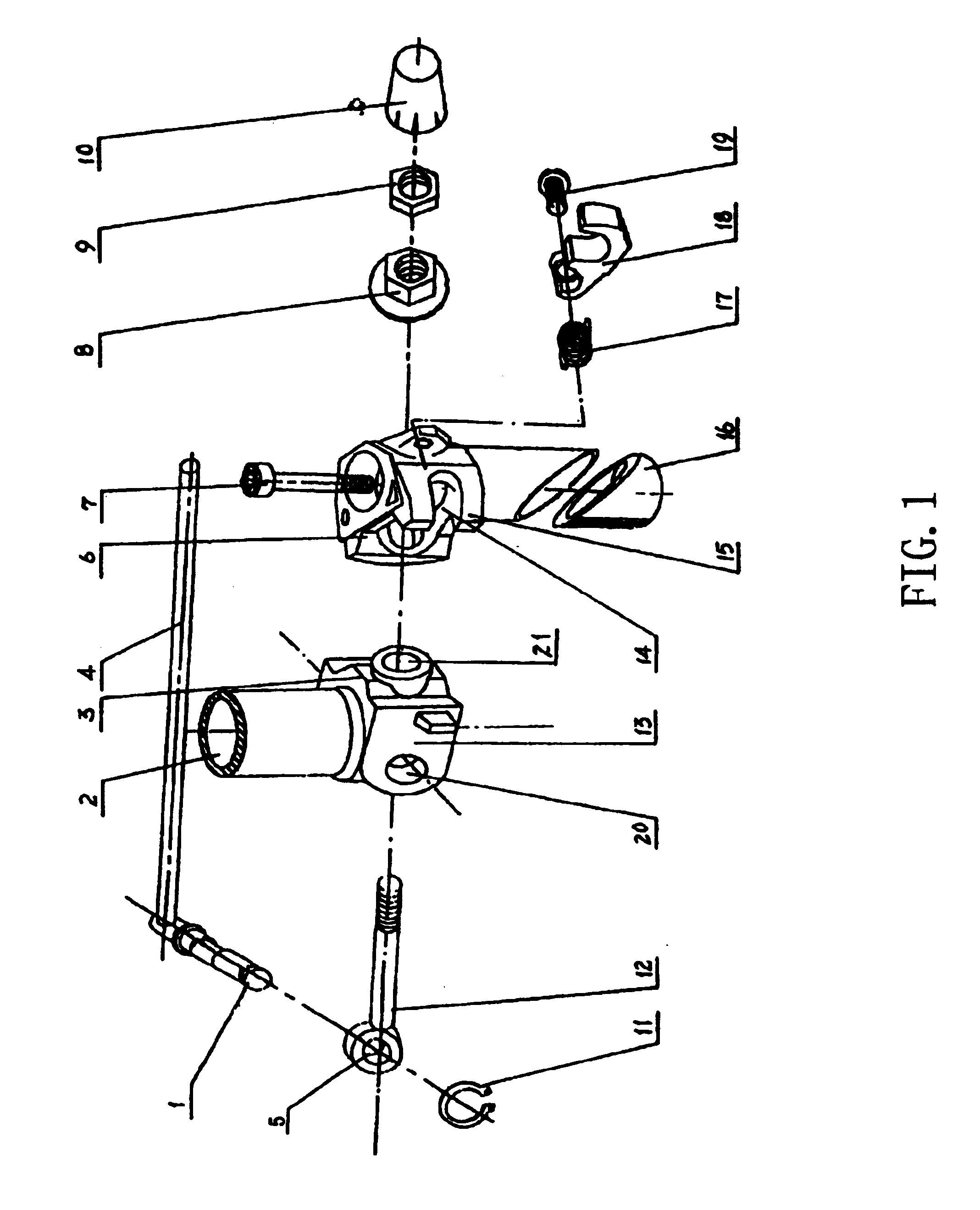 Overturning and folding device for handlebar