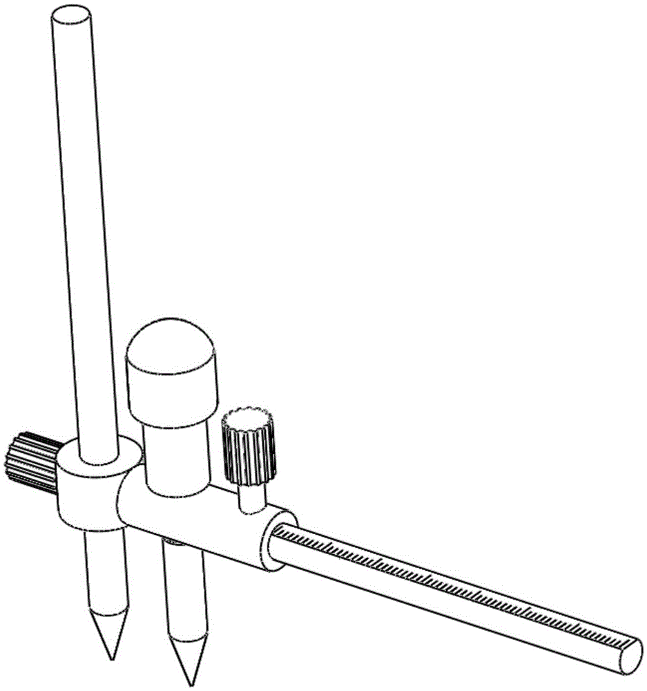 A kind of multifunctional adjustable diameter compass with graduated scale