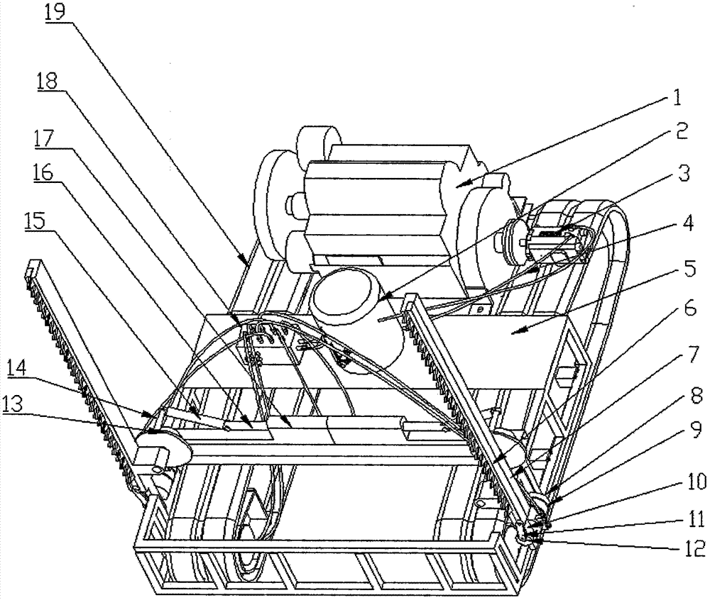 A crawler type retractable hedge trimming machine