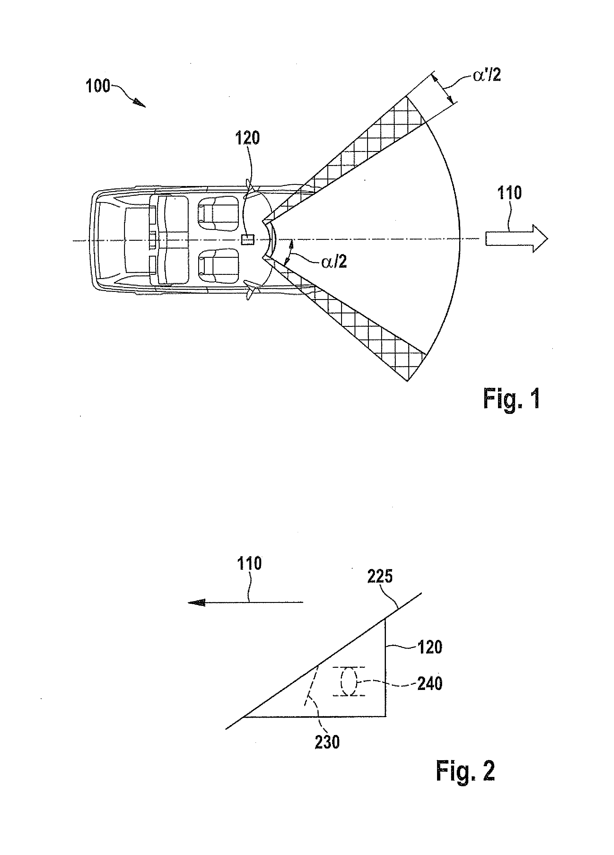 Device and method for directing radiation in the direction of an optical element of an image sensing device of a vehicle