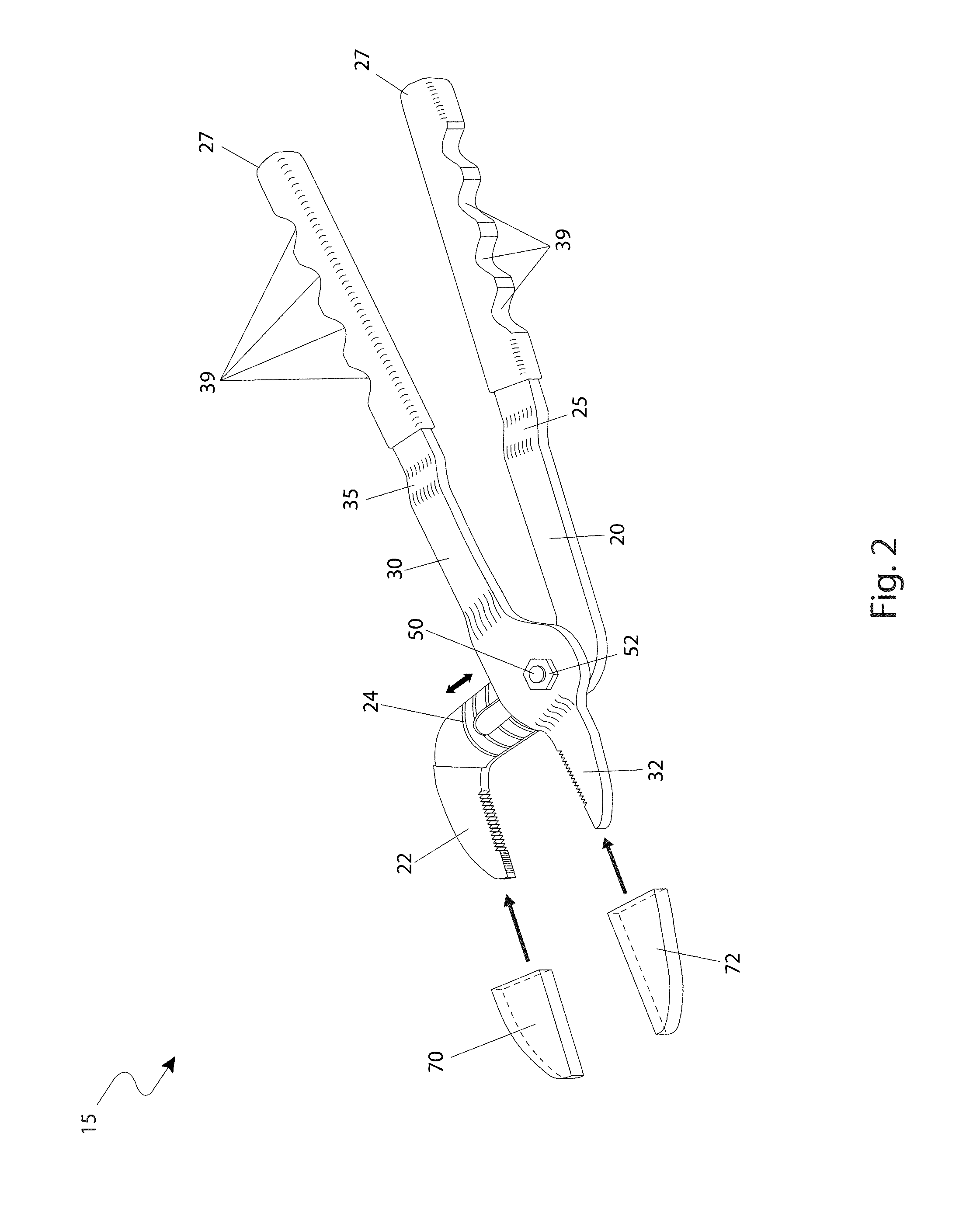 Pliers with offset handles