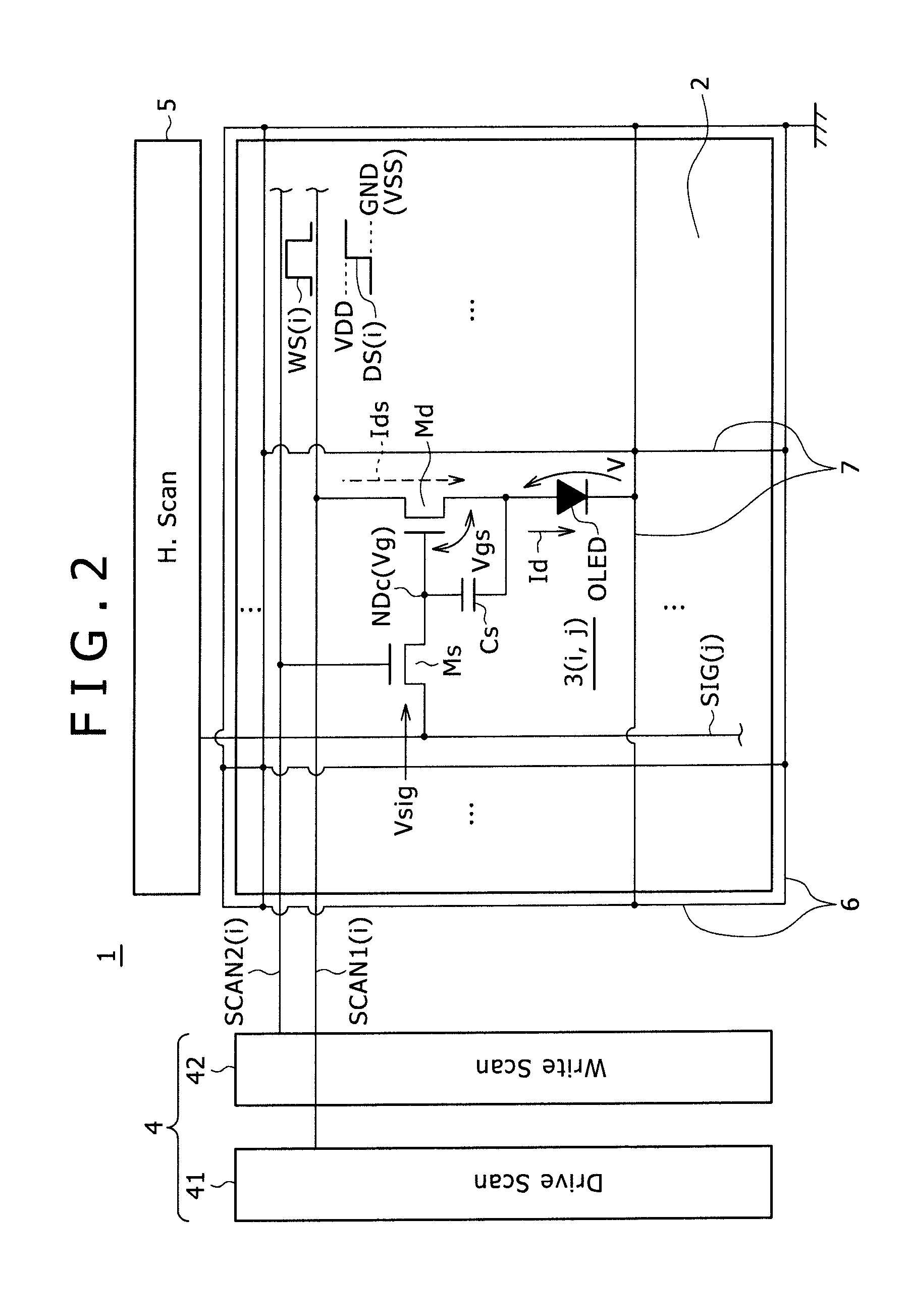 Organic electric field light-emitting display device