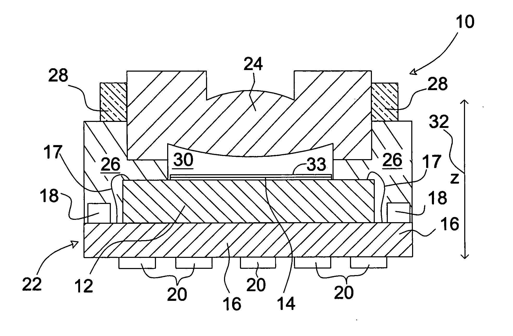 Integrated lens and chip assembly for a digital camera