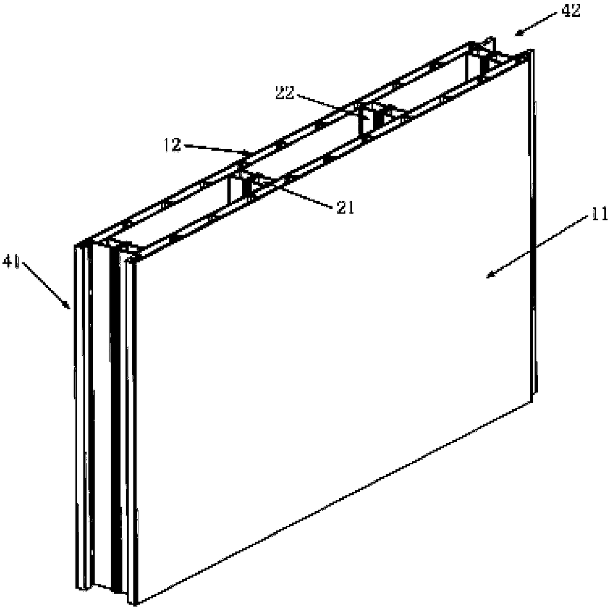 Partition wall, partition structure and mounting method of partition structure