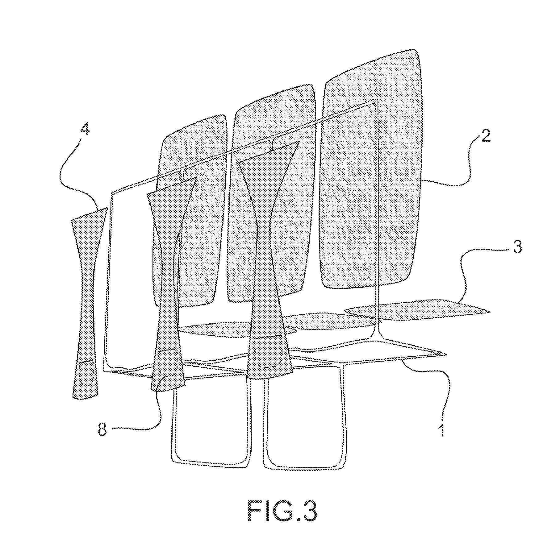 Airplane Seat Provided with a Reinforcing Strip for Absorbing Impacts