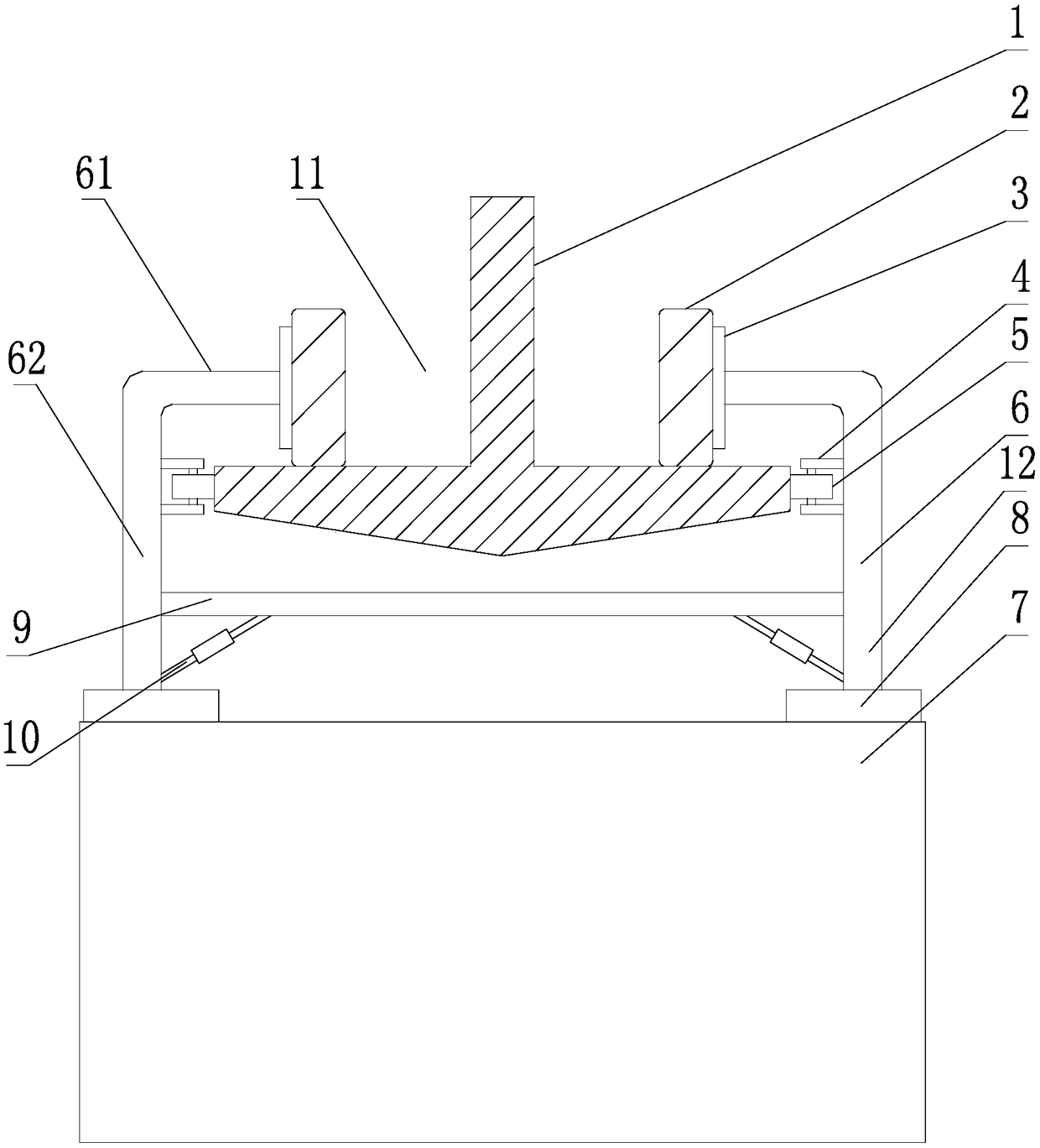 Power hanging component with vibration damping performance