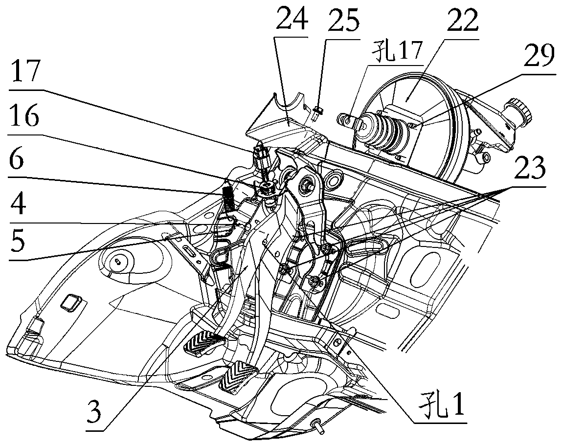 Brake pedal assembly with steering angle sensor