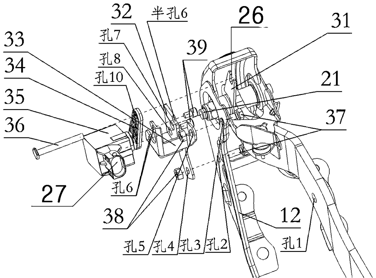 Brake pedal assembly with steering angle sensor