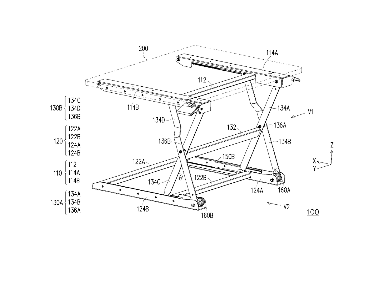 Lifting mechanism for desk