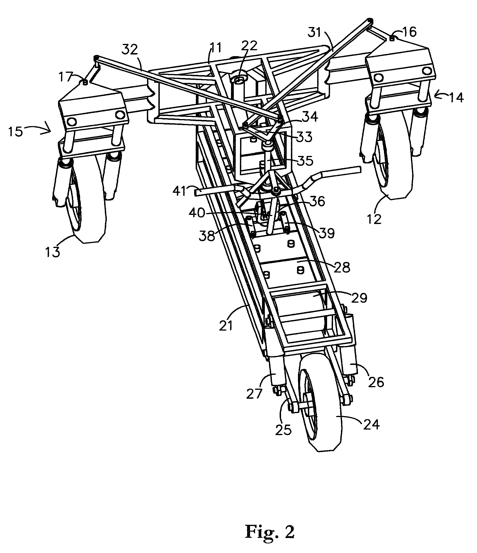 Vehicle with a stabilized tilting section