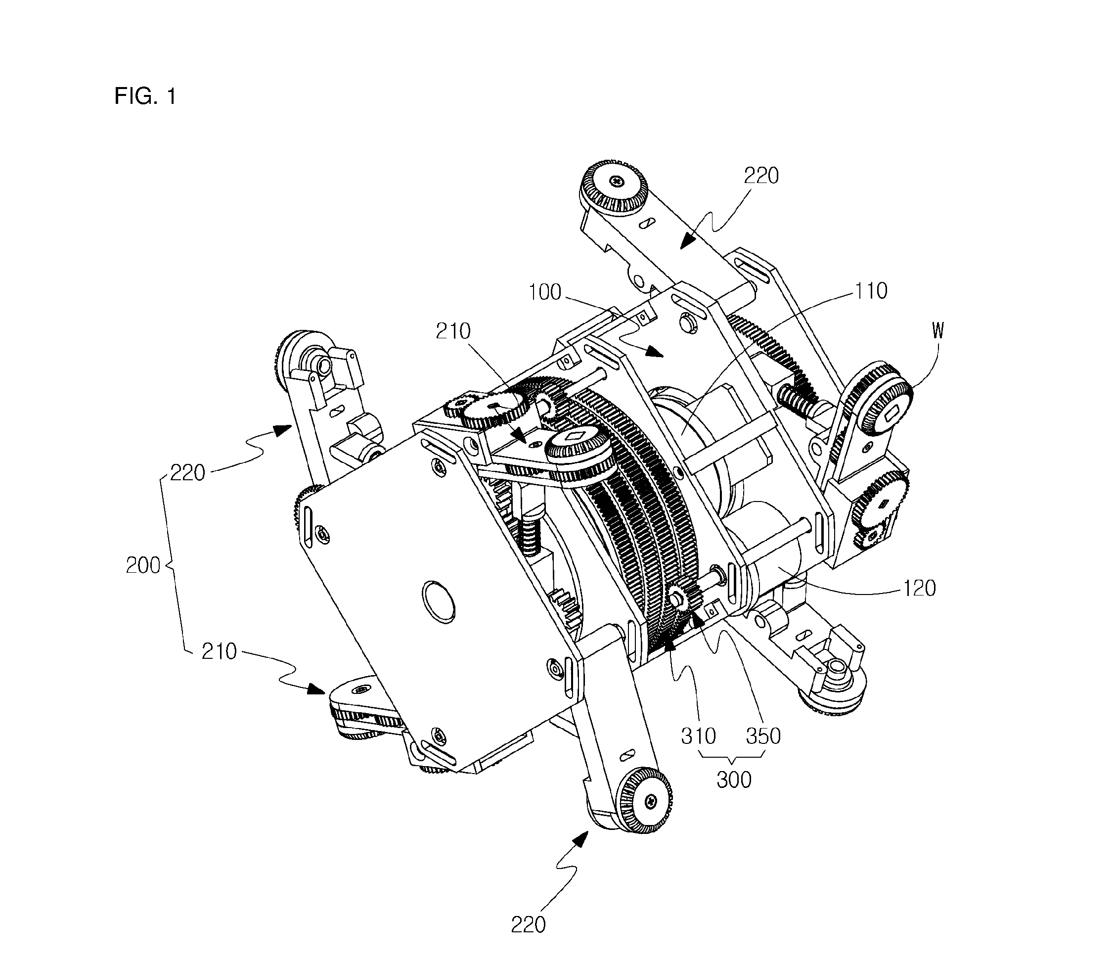 Robot for inspection of pipeline using multi-output differential module