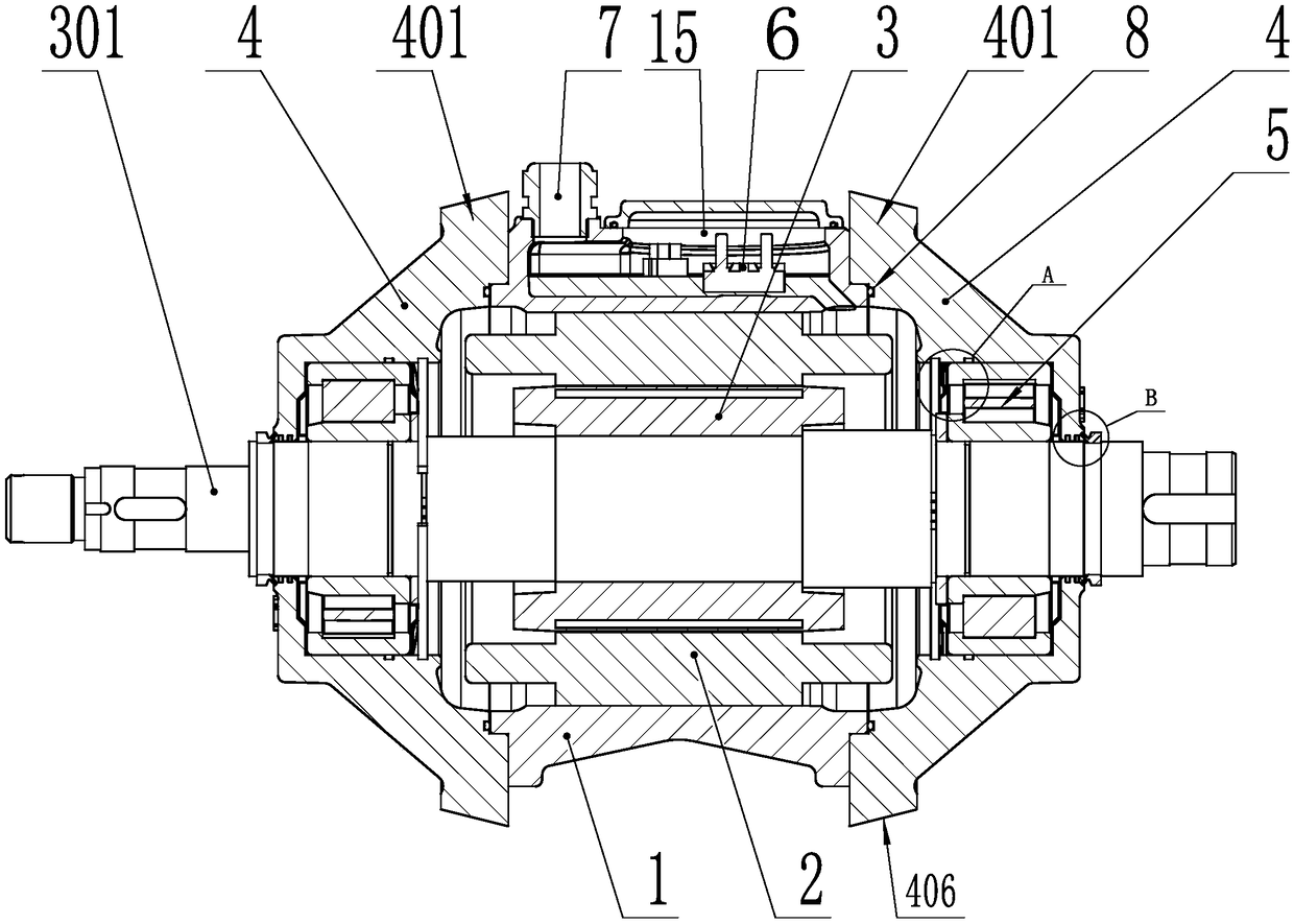 A bolt-free double-flange vertical vibration motor