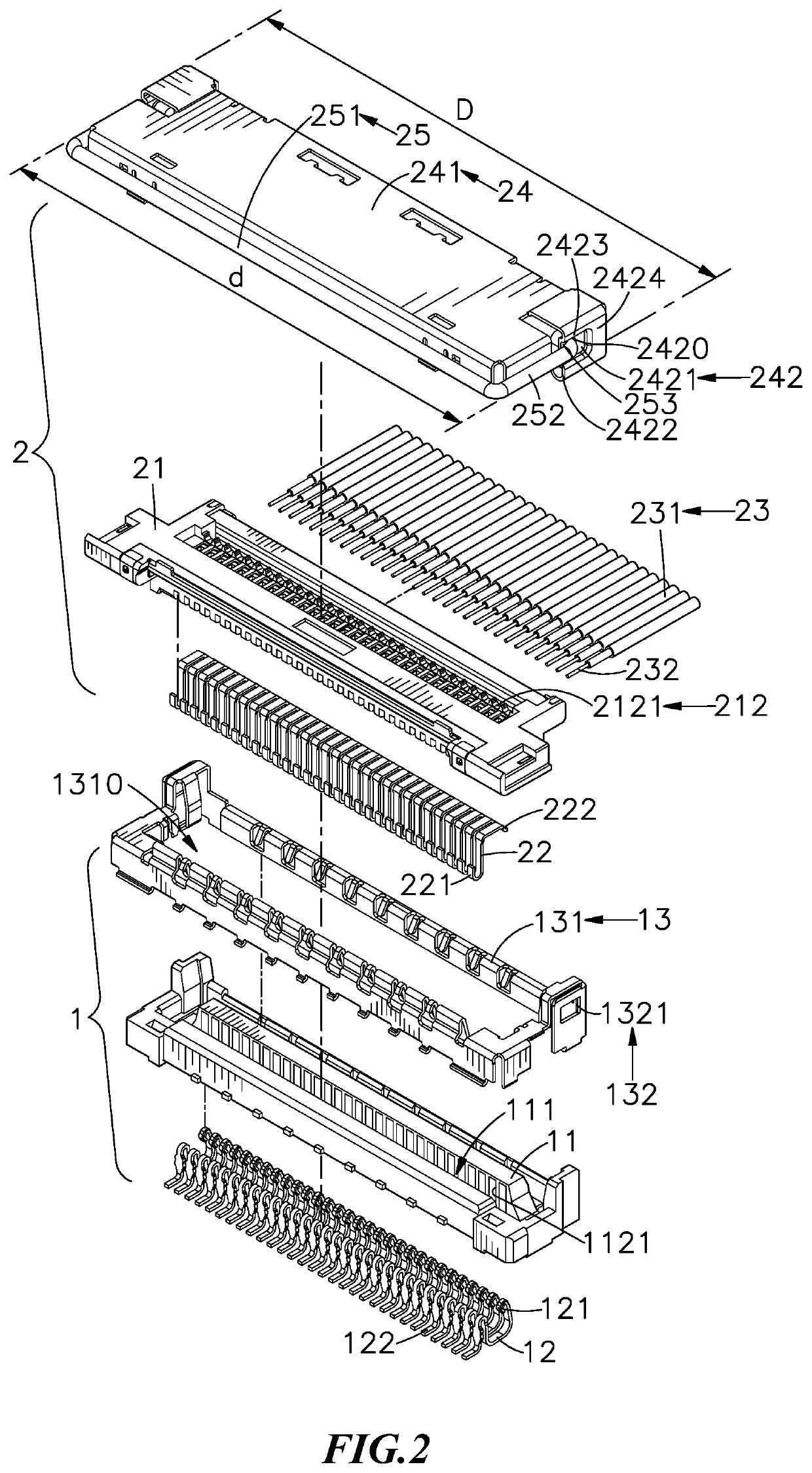 Lock structure of connector assembly