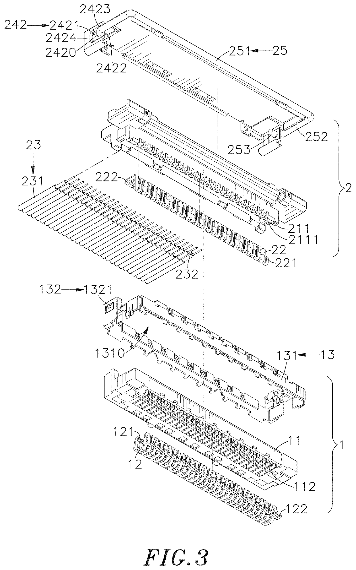 Lock structure of connector assembly