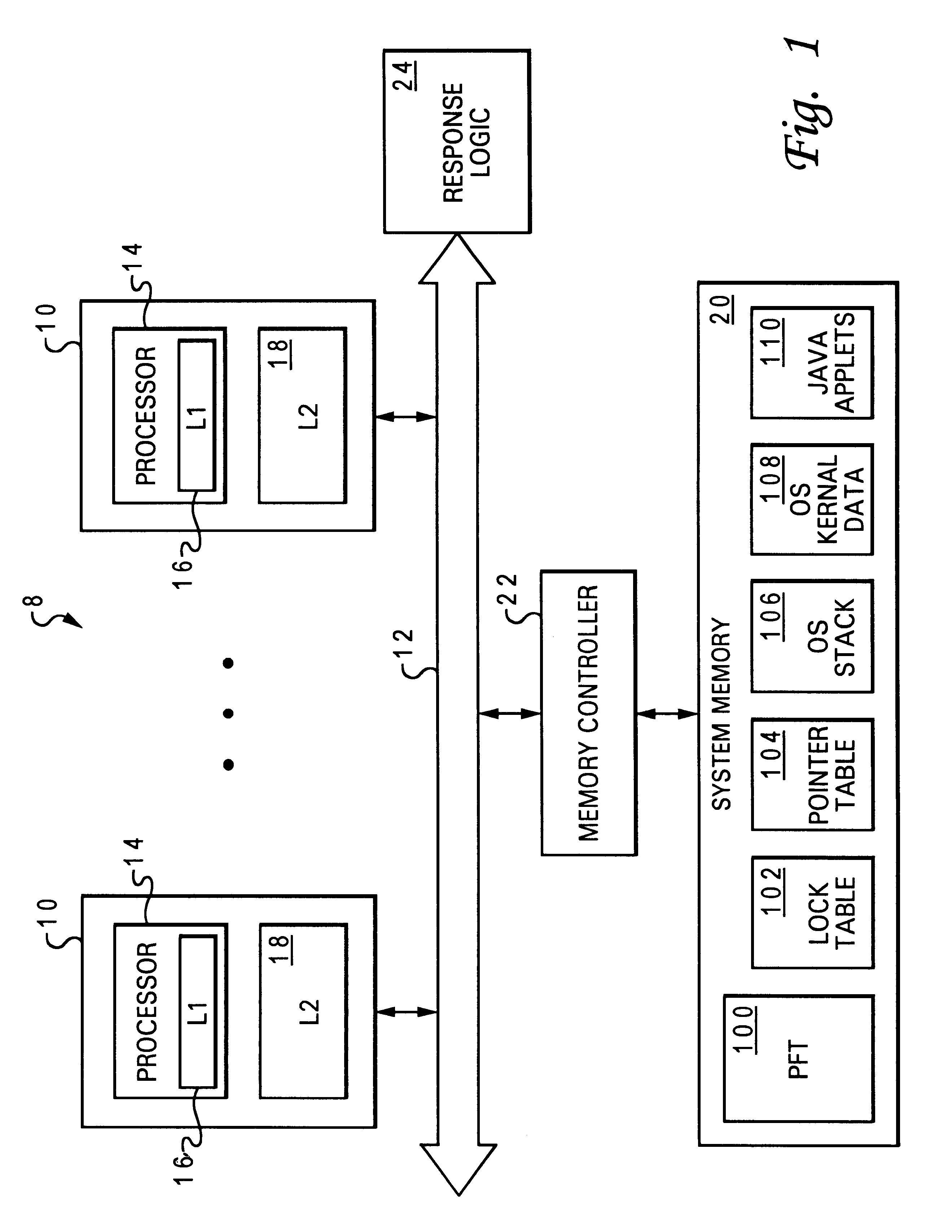 Method of cache management to store information in particular regions of the cache according to information-type