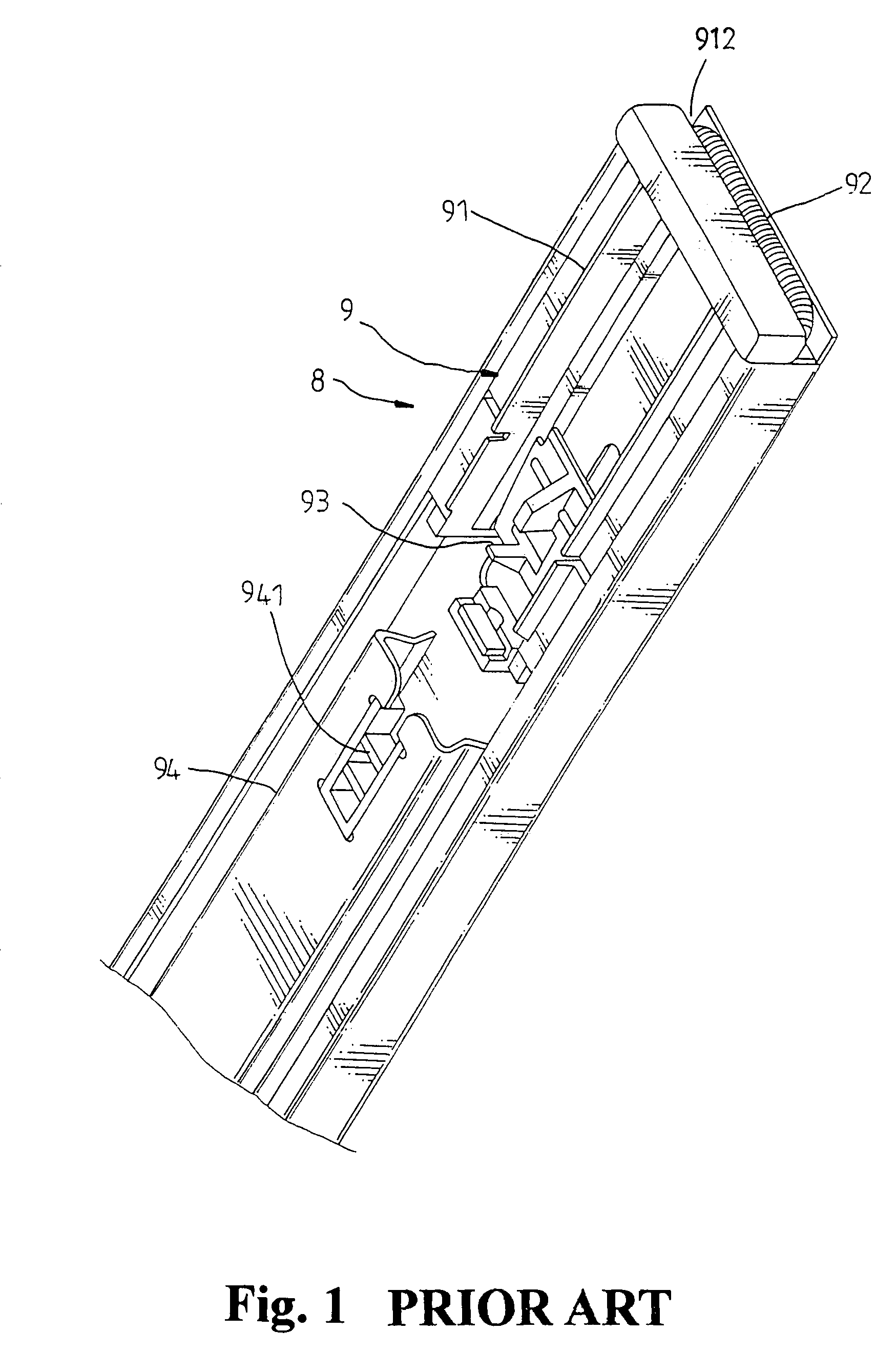 Hidden type sliding rail assembly auto locking structure for drawer