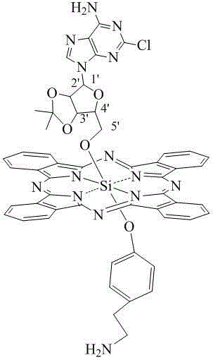 A kind of axial nucleoside asymmetrically modified silicon phthalocyanine and its preparation method and application