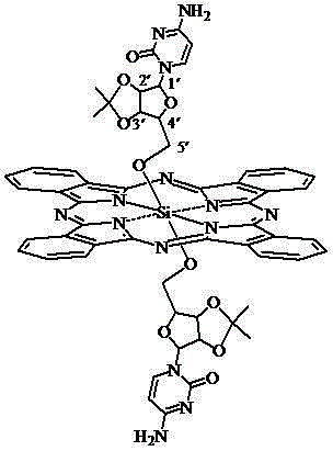 A kind of axial nucleoside asymmetrically modified silicon phthalocyanine and its preparation method and application