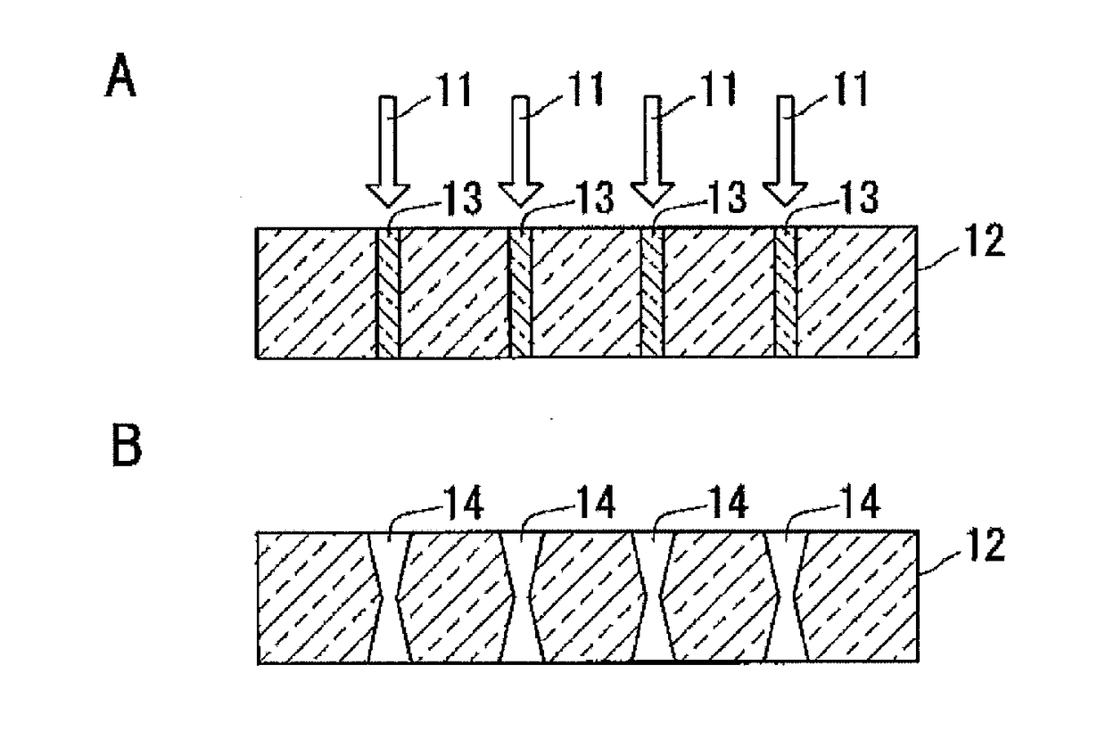 Glass for laser processing and method for producing perforated glass using same