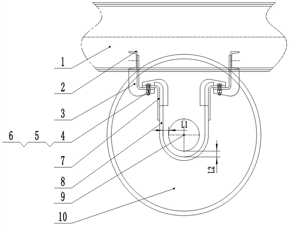 Novel re-railing axle bracket for rail flat car