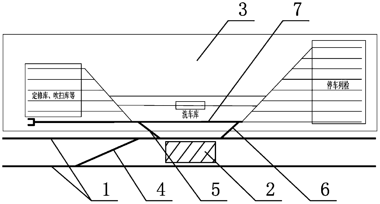 Arrangement structure adopting turnout and field segment parallel connection for urban rail transit