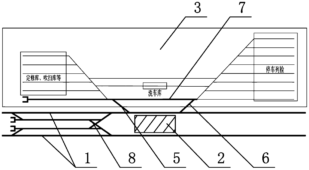 Arrangement structure adopting turnout and field segment parallel connection for urban rail transit