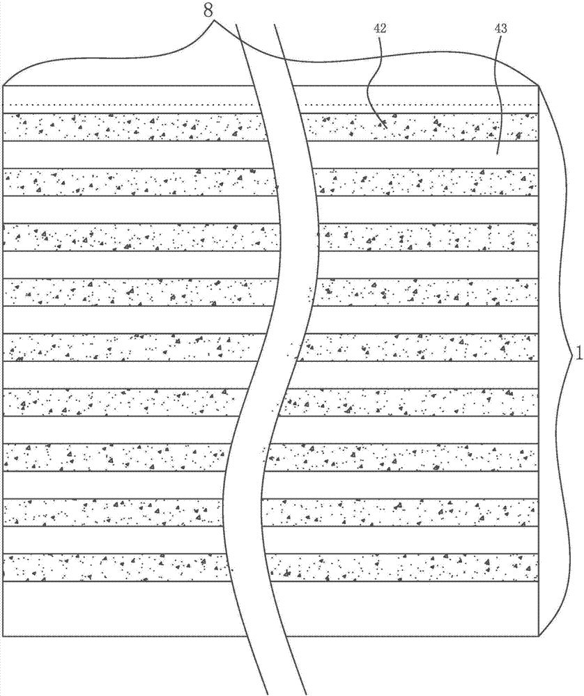 Wound storage battery with symmetric composite electrodes and perforated collector plates