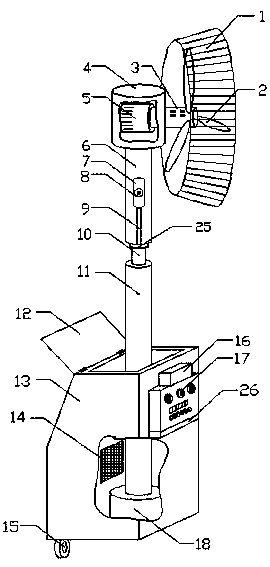 A dual-purpose household fan that can be mounted and floor-mounted by remote control