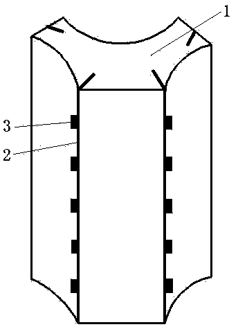 Cast-in-place X-type concrete pile body strain monitoring method based on FBG (Fiber Bragg Grating) sensor